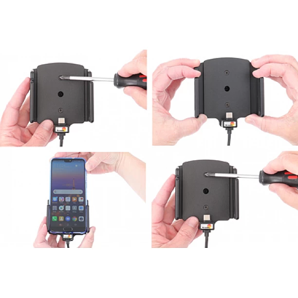 Brodit houder - Universele verstelbare houder USB-C met vaste voeding width: 70-83 mm thickness: 2-10 mm Brodit houder - Universele verstelbare houder USB-C met vaste voeding width: 70-83 mm thickness: 2-10 mm