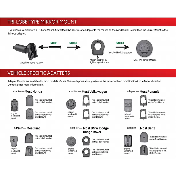 Voertuigspecifieke adapter voor spiegelmonitor universeel Voertuigspecifieke adapter voor spiegelmonitor universeel