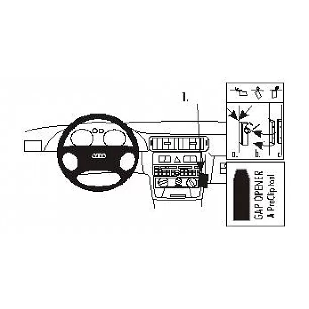 Houder - Brodit ProClip - Audi A3/S3 2001-2002 Angled mount Houder - Brodit ProClip - Audi A3/S3 2001-2002 Angled mount