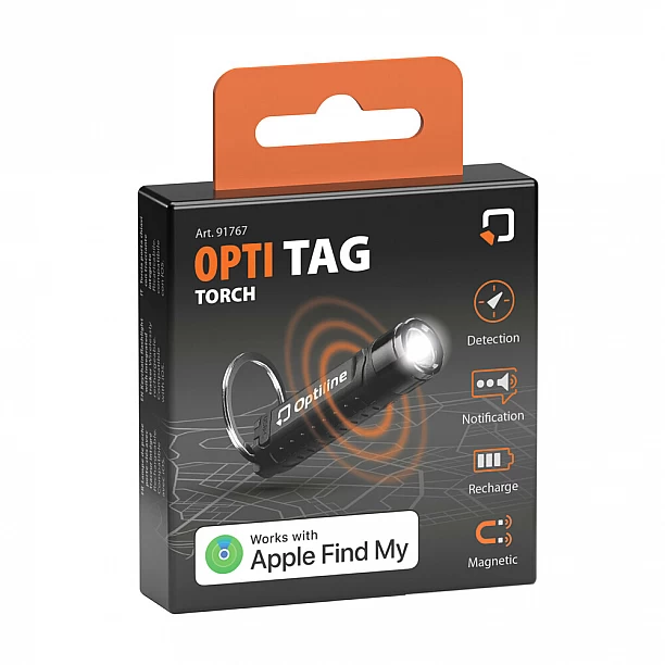 Optiline Opti Tracker sleutelhanger zaklamp, werkt met Apple 