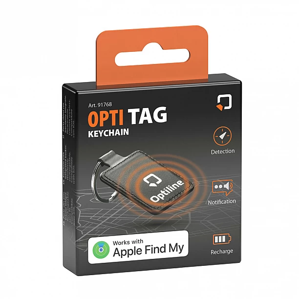 Optiline Opti Tracker sleutelhanger, werkt met Apple 
