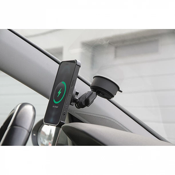 Optiline magnetische telefoonhouder met draadloos laden en zelfklevende zuignap 15W max, MagSafe Optiline magnetische telefoonhouder met draadloos laden en zelfklevende zuignap 15W max, MagSafe
