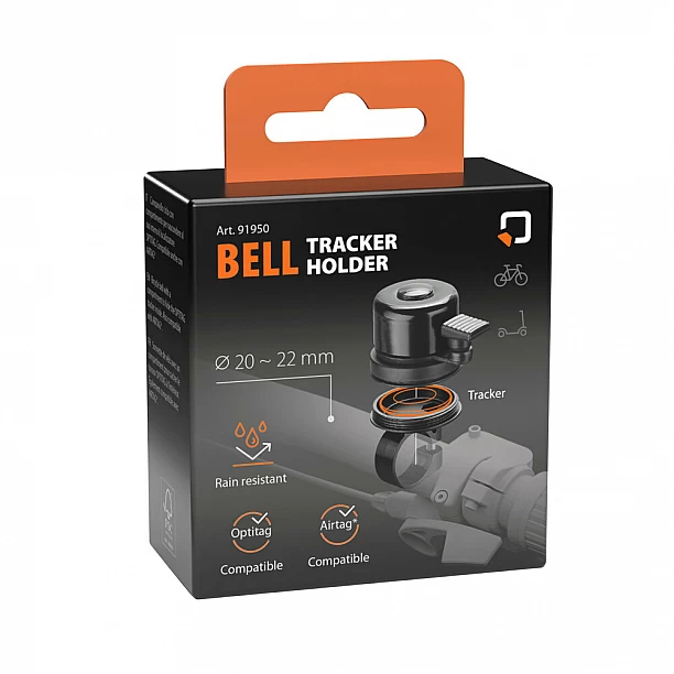 Fietsbel met Optiline tag tracker compartiment, ook compatible met airtag