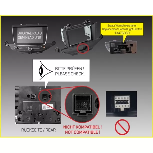 2-DIN Paneel Opel Astra K 2015-2019 Kleur: Zwart 2-DIN Paneel Opel Astra K 2015-2019 Kleur: Zwart