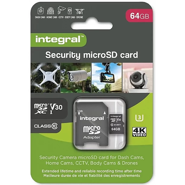 64GB Integral Security Micro SD-kaart (Klasse 10) – Snelle, veilige opslag