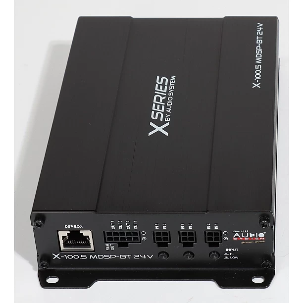 X-SERIE 5-kanaals versterker met 9-kanaals DSP en BT 24 Volt X-SERIE 5-kanaals versterker met 9-kanaals DSP en BT 24 Volt