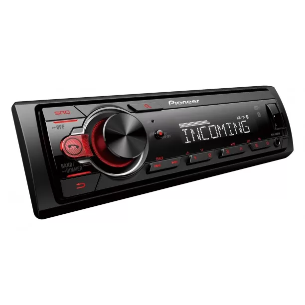 Pioneer MVH-330DAB Receiver 1DIN USB/BT/DAB+ rood