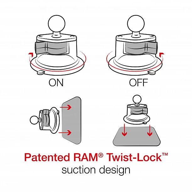 RAM® X-Grip® middelgroot telefoonhouder met RAM® Twist-Lock™ Zuignap