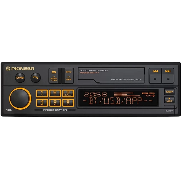 Pioneer SXT-C10PS 1 DIN retro radio met DAB+, FM, Bluetooth