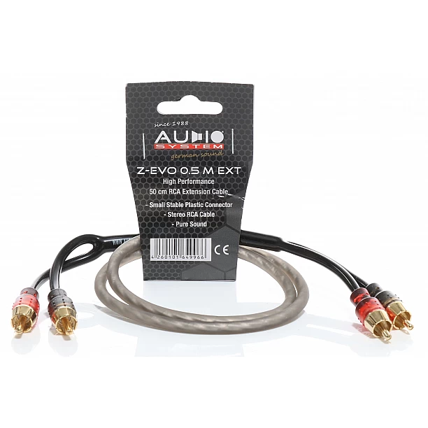 AUDIO SYSTEM HIGH-PERFORMANCE RCA-KABEL 500mm OFC cinch-kabelverlenging AUDIO SYSTEM HIGH-PERFORMANCE RCA-KABEL 500mm OFC cinch-kabelverlenging