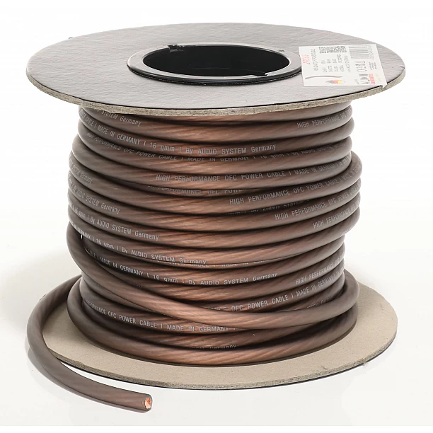 AUDIO SYSTEM HIGH-Performance 16mm² power Kabel Per rol van 25 meter Black