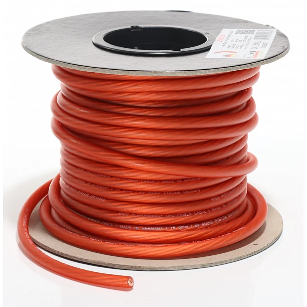 AUDIO SYSTEM HIGH-Performance 16mm² power Kabel Per rol van 25 meter Rood