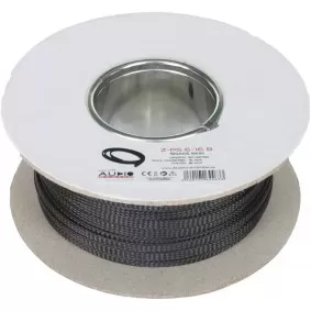 AUDIO SYSTEM Professionele gevlochten kous. Rol van 50 mtr. Diameter 13 tot 30 mm Zwart