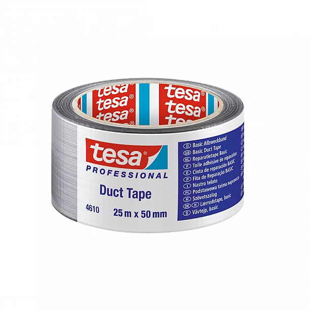 TESA Basic Duct Tape L.25mtr x B. 50mm Zilver (Per 6 Stuks) OP = OP!!
