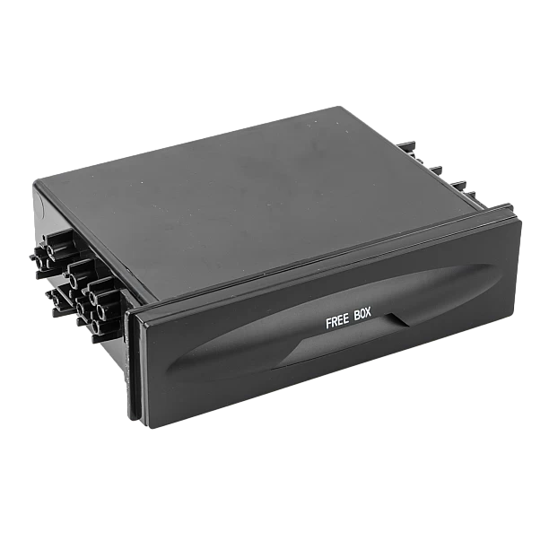 Opbergvak voor 2-DIN frontpanelen, lade om vast te schroeven