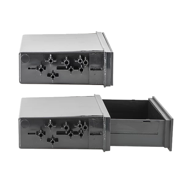 Opbergvak voor 2-DIN frontpanelen, lade om vast te schroeven