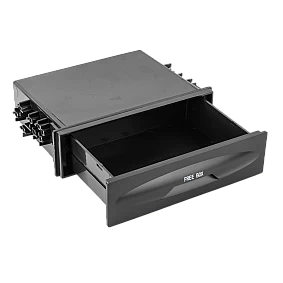 Opbergvak voor 2-DIN frontpanelen, lade om vast te schroeven