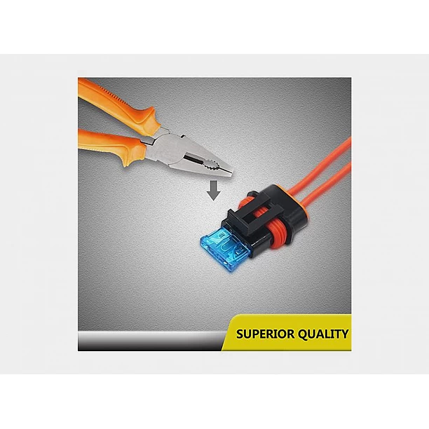 Recoil ATC/ ATO zekering houder met kapje 12AWG 2.5mm2, 3x incl. 3x 10A & 3x 15A zekering