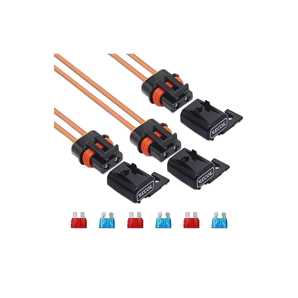 Recoil ATC/ ATO zekering houder met kapje 12AWG 2.5mm2, 3x incl. 3x 10A & 3x 15A zekering