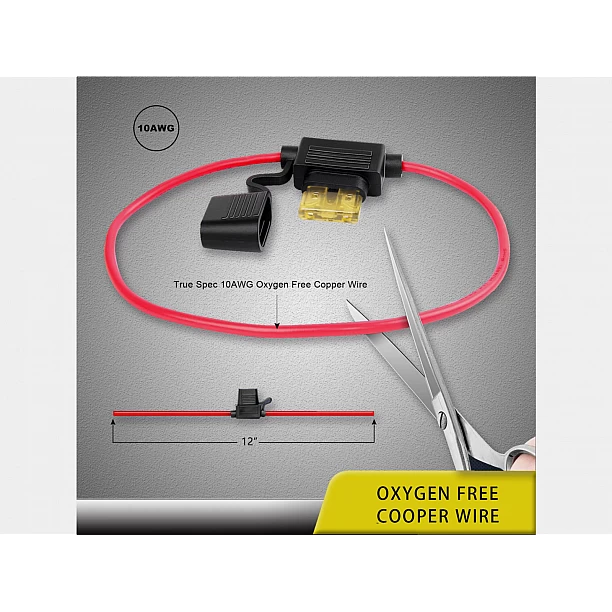 Recoil ATC/ ATO zekering houder met kapje 10AWG, 5x incl. 5x 20A & 5x 30A & 5x 40A zekering