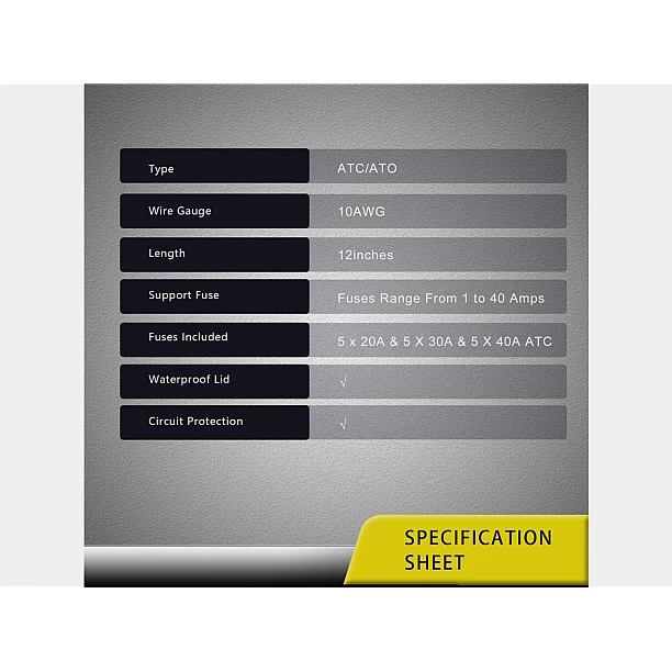Recoil ATC/ ATO zekering houder met kapje 10AWG, 5x incl. 5x 20A & 5x 30A & 5x 40A zekering
