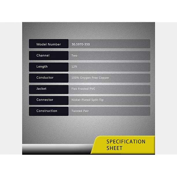 Recoil Echo OFC RCA Cinch Cable 2 Channel 360cm