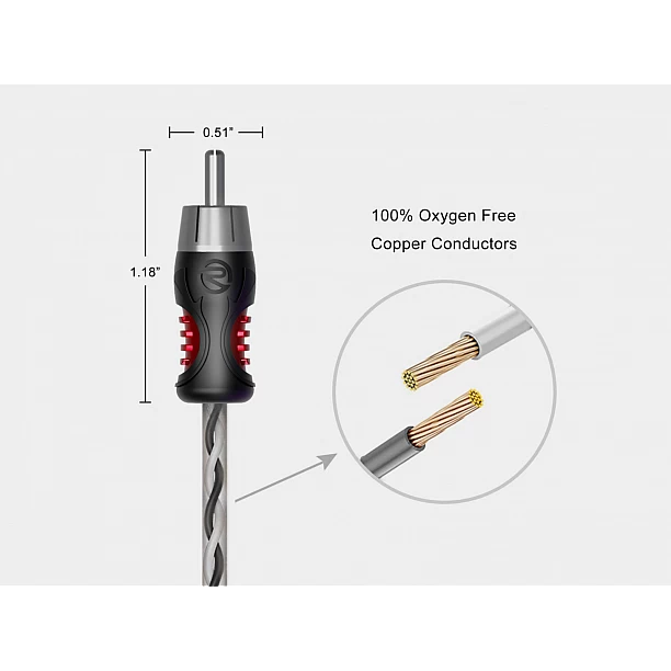 Recoil Premium OFC RCA Cinch Cable 2 Channel 360cm
