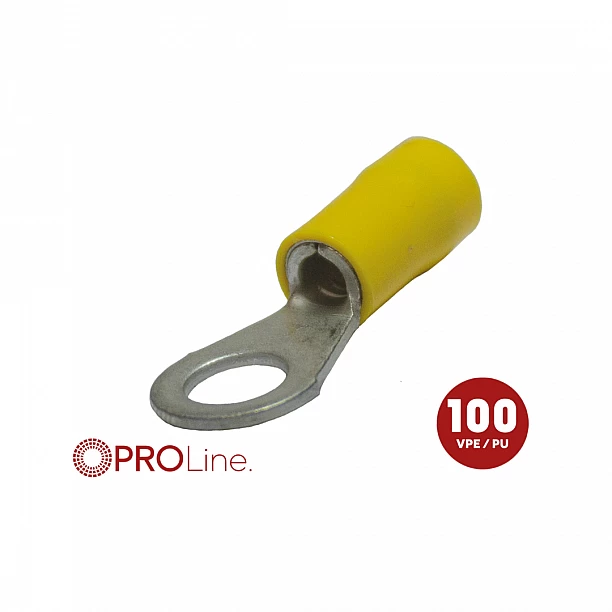 Kabeloog 4.0x6.0  geel M6 (100stuks) ACV PROLine
