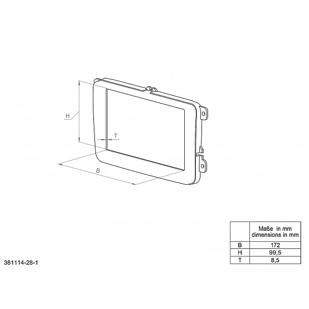 2-DIN Paneel Ford Focus 2013-2018 - Kleur: Zwart