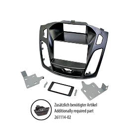 2-DIN Paneel Ford Focus 2013-2018 - Kleur: Zwart