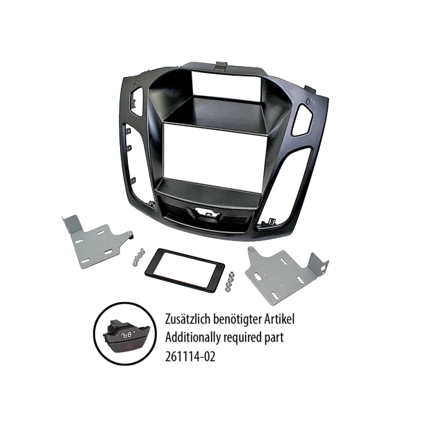 2-DIN Paneel Ford Focus 2013-2018 - Kleur: Zwart