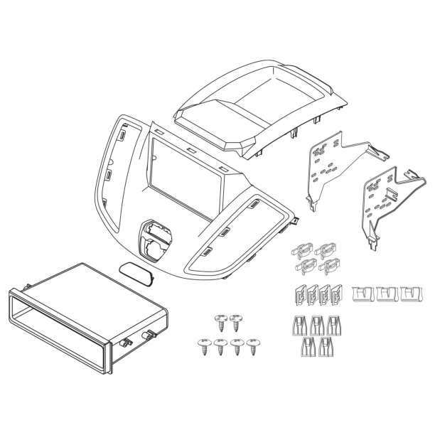 2-DIN Paneel met vak Ford Transit 2014-2019 2-DIN Paneel met vak Ford Transit 2014-2019