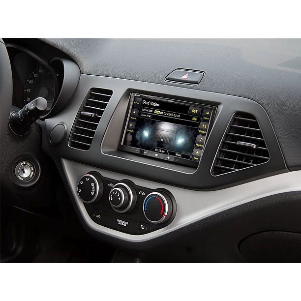 2-DIN Paneel Kia Picanto (TA) 2011-2017  Kleur: Zwart