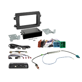 2-DIN-kit met opbergvak voor Citroën/Fiat/Opel 12-pins/32-pins i-adapter
