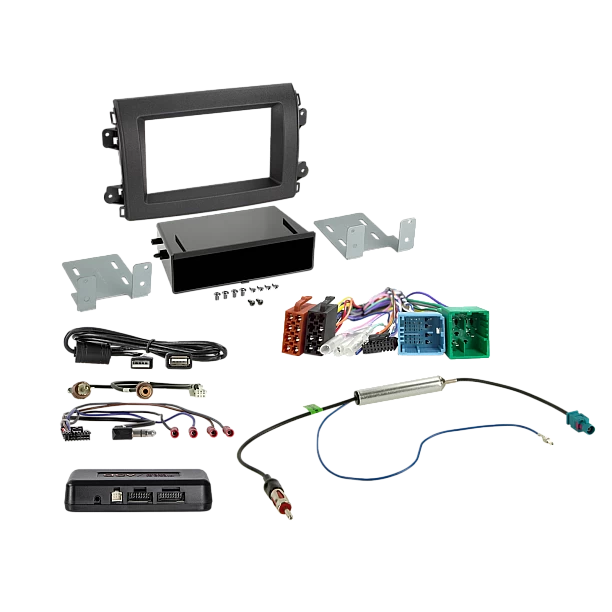 2-DIN-kit met opbergvak voor Citroën/Fiat/Opel 12-pins/32-pins i-adapter