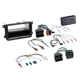 2-DIN Kit met aflegvak Skoda/VW Zwart