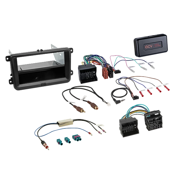2-DIN Kit met aflegvak Skoda/VW Zwart