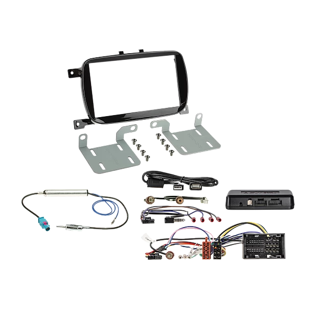 2-DIN Inbouw-Kit + Infodapter Fiat 500 (ZAF 312) 07/2015-08/2024
