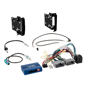 2-DIN Kit Dodge/ Jeep/ Chrysler stuurwielbediening met geluid bediening, multilead en 2 antenne adap