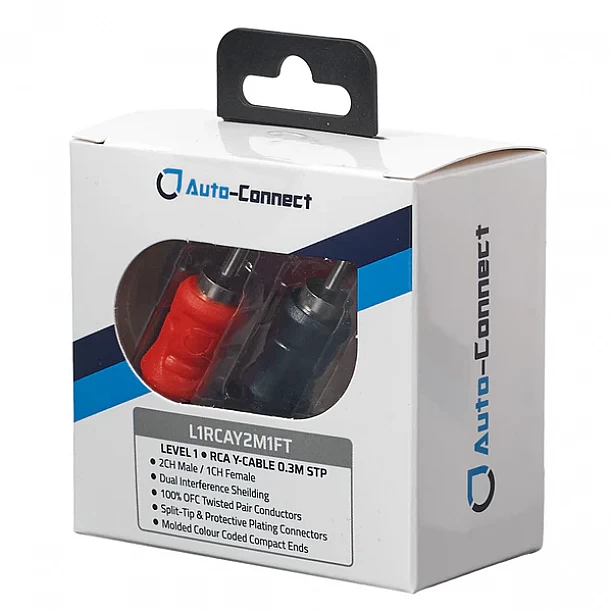 Auto-Connect Level 1 RCA Y-adaptor 2Male 1Female