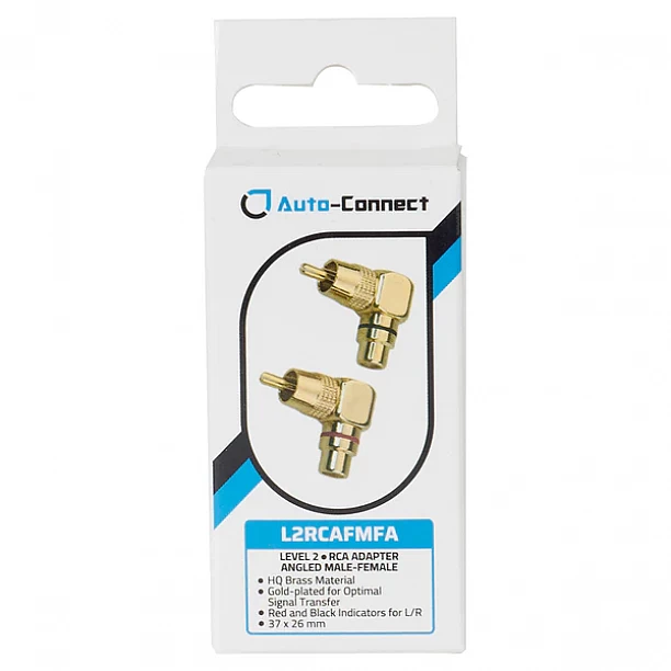 Auto-Connect L2 RCA Adapter Male -Female Angled