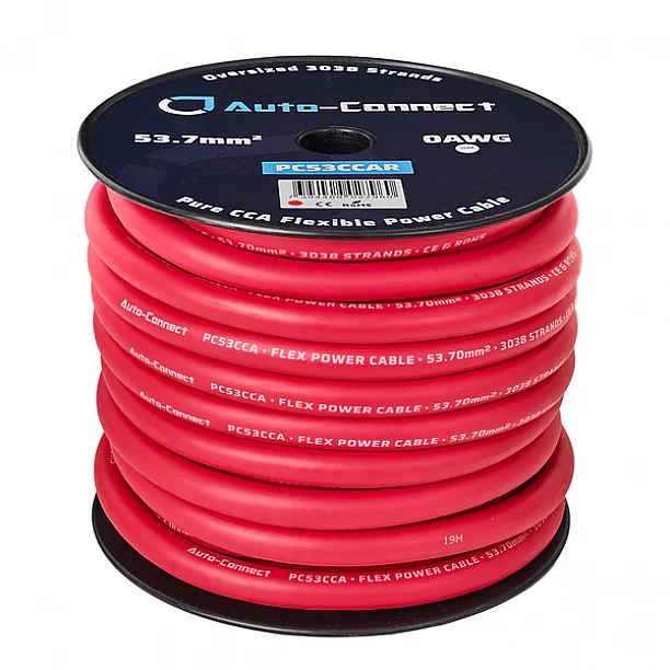 Auto-Connect Power Cable CCA Flex 53mm2 Red 20m