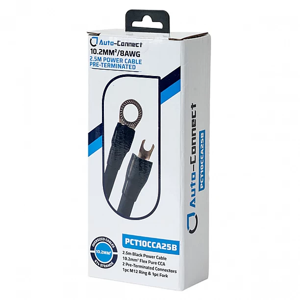 Auto-Connect Power cable CCA 10mm2 Term. 2.5M black