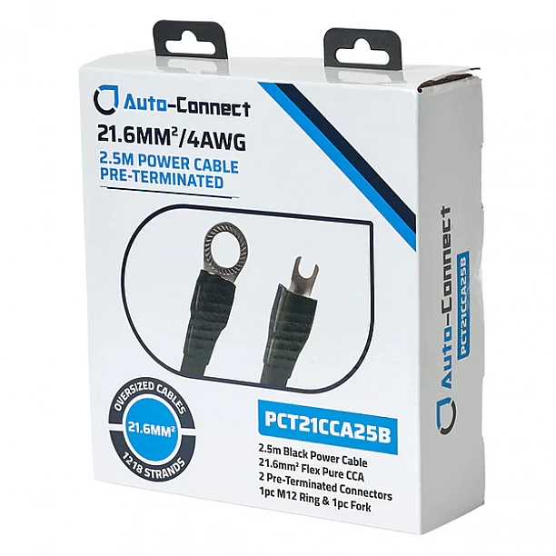Auto-Connect Power cable CCA 21mm2 Term. 2.5M black