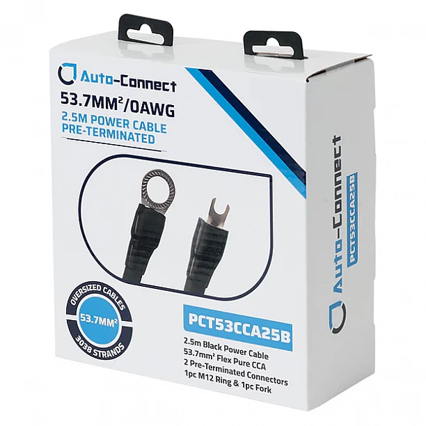 Auto-Connect Power cable CCA 53mm2 Term. 2.5M black