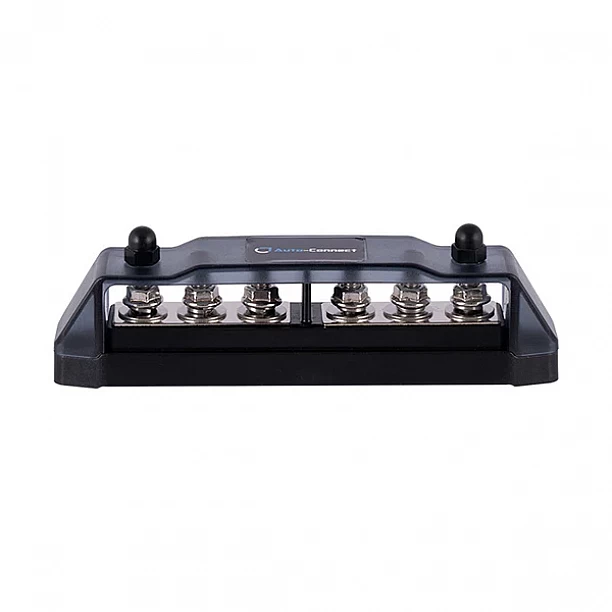 Distribution blok 3x red M8, 3x black M8