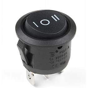 wipschakelaar rond 20 mm aan-uit-aan 12V 10A onverlicht in blister