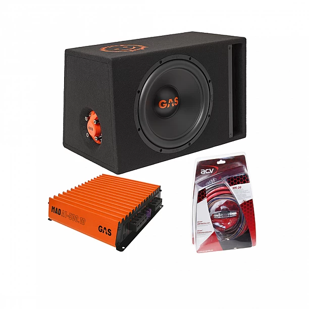 GAS MAD Subwoofer set MAD B2-112 (gepoort) + MAD A1-500.1D + WK-20