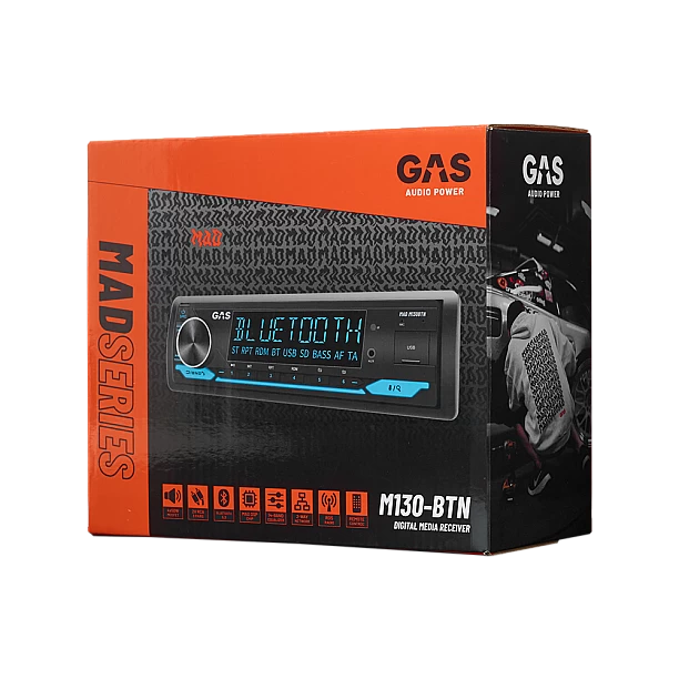 GAS MAD M130BTN 1-DIN, BT, USB, AUX, DSP, RDS