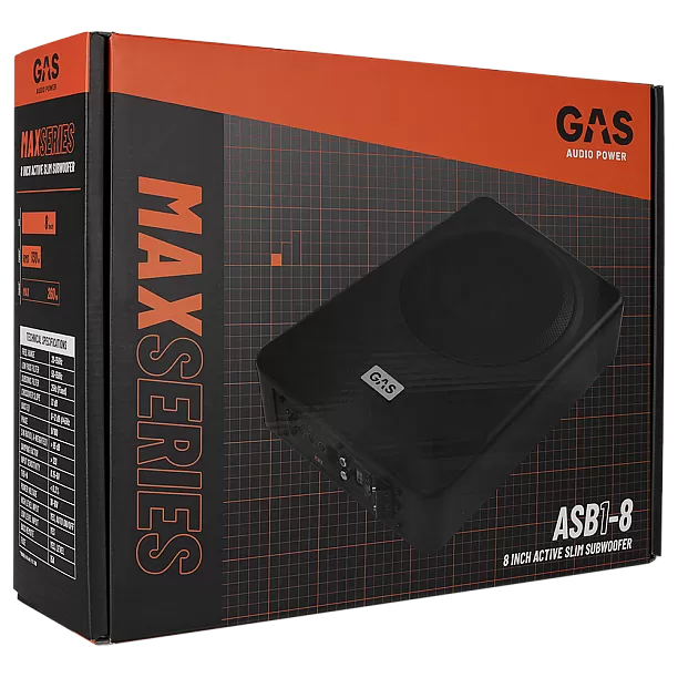 GAS MAX Level 1 Amplified Underseat Subwoofer 8 GAS MAX Level 1 Amplified Underseat Subwoofer 8